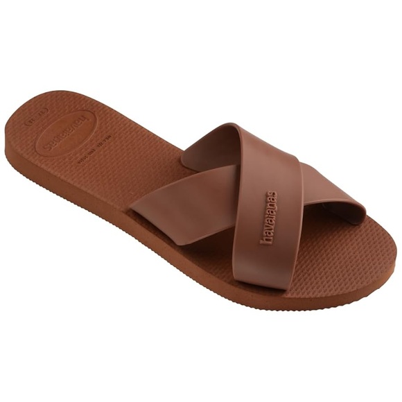 Havaianas Chestnut Cross Strap Sandals - Picture 2 of 7